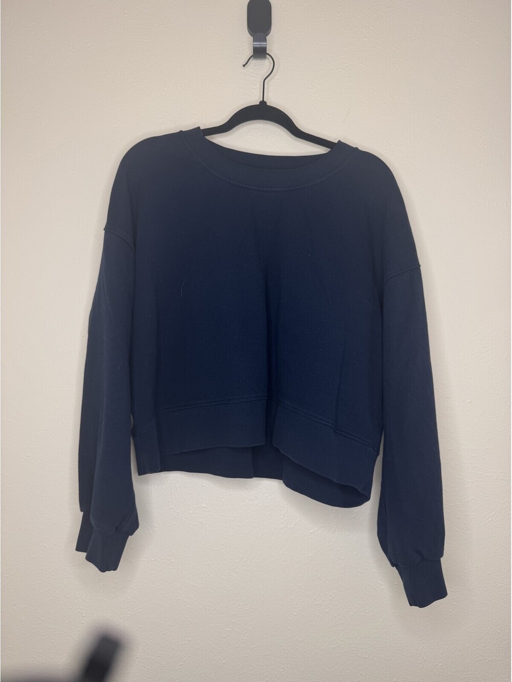 Lululemon Cropped Boxy Crewneck Sweatshirt Blue Women's Size 12